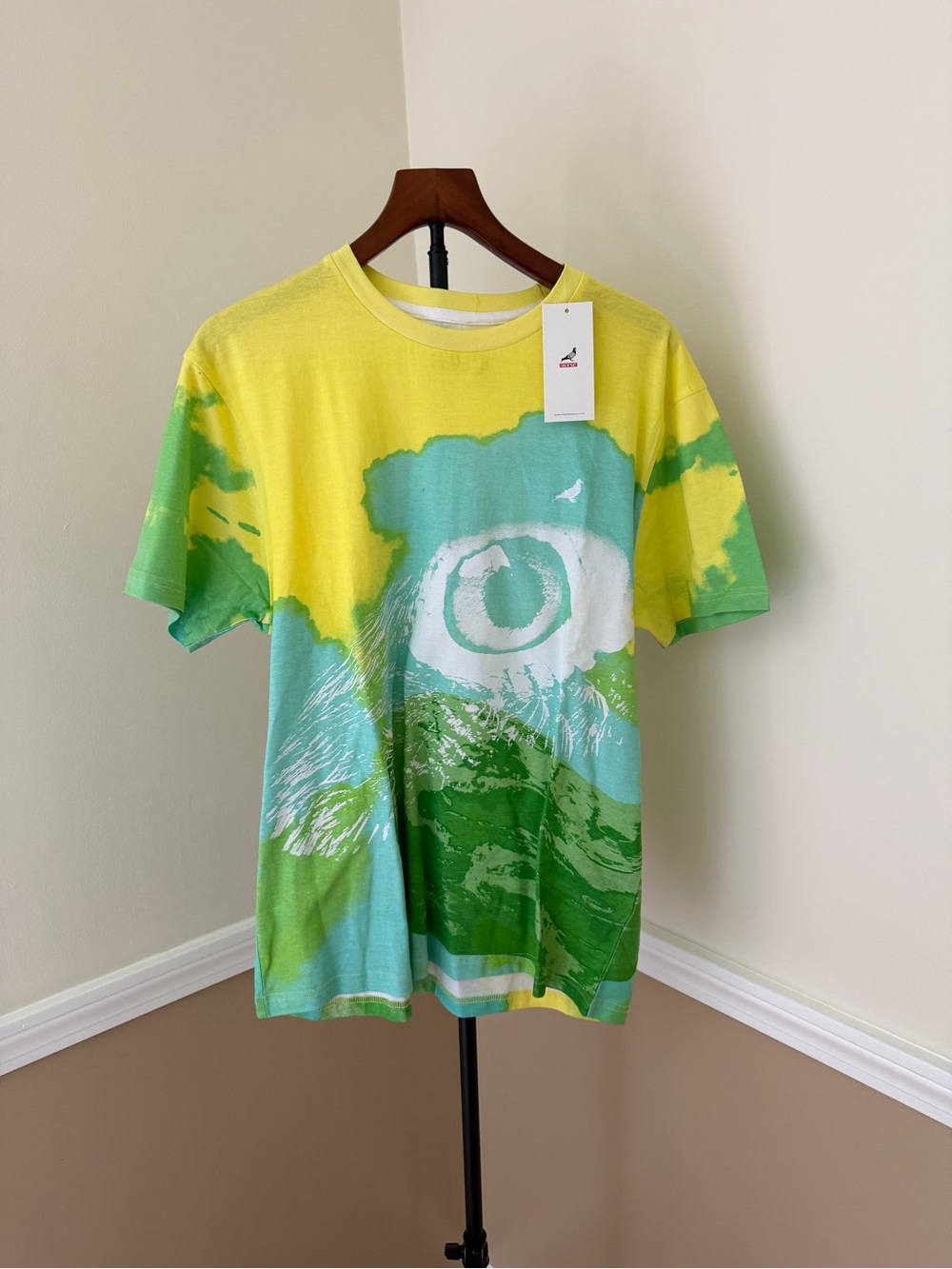 Graphic Eye Mountain Tee in Yellow, Green & Aqua Staple Brand